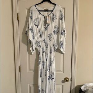 Skeemo Coral Reef Butterly Sleeve Maxi Dress-Indigo-New with tags. size. XL
